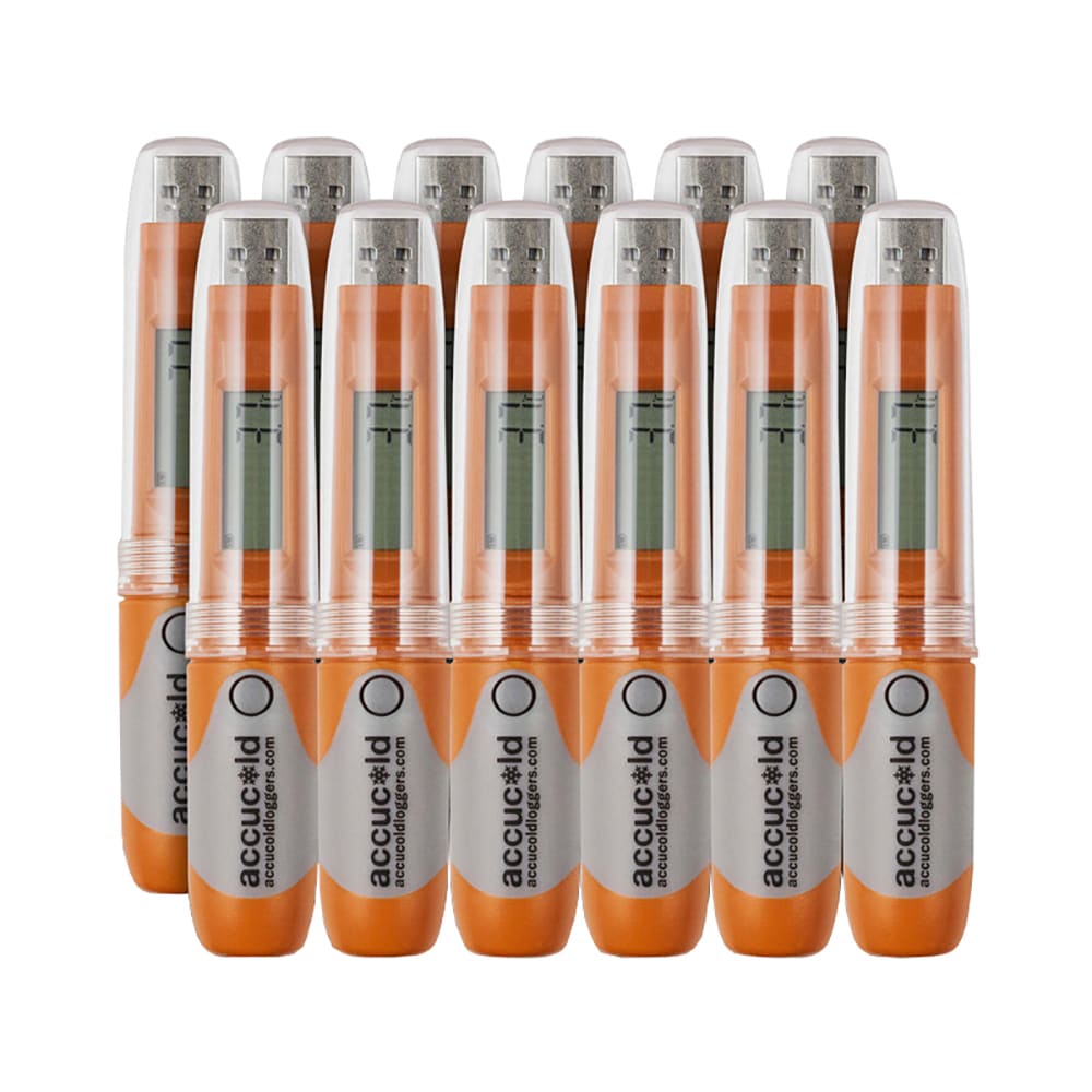 162-DLSA11CAL12P Portable NIST Calibrated USB Temperature Data Logger w/ LCD Display - 12 pack