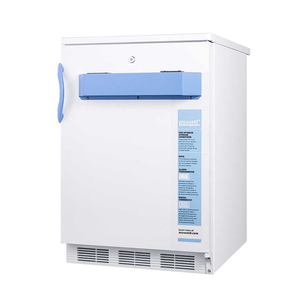 162-FF7LBIMED2 23 5/8" Undercounter Pharmaceutical Refrigerator - Locking, White, 115v