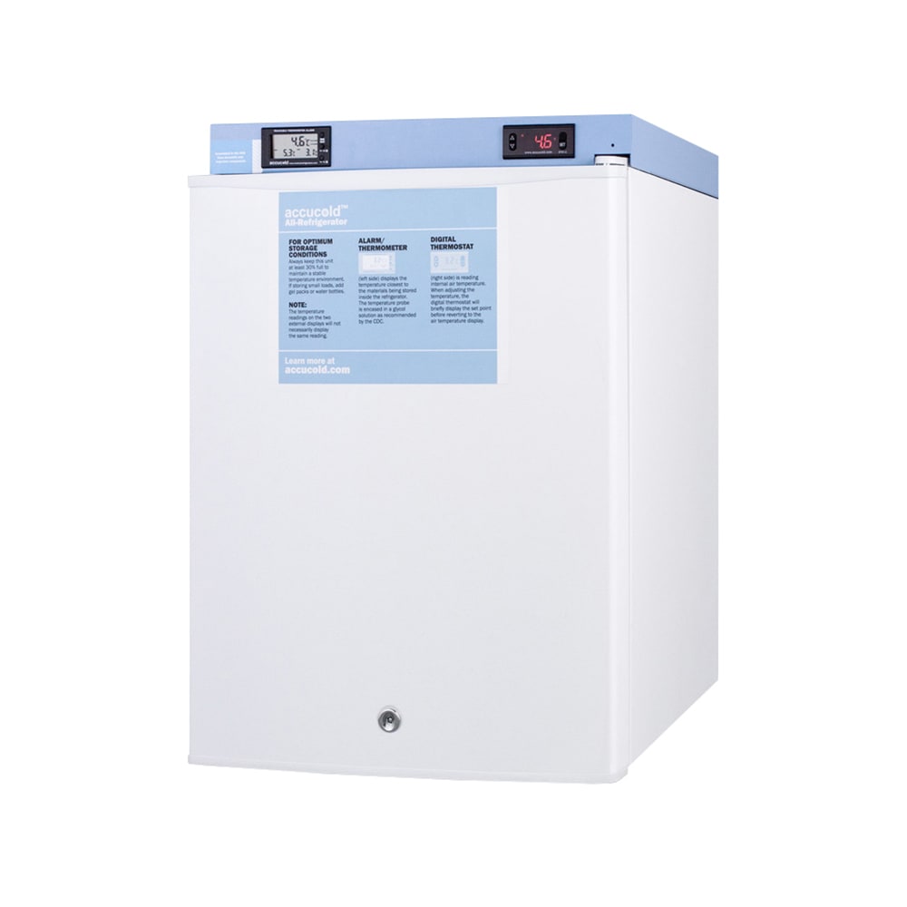 162-FF28LWHMED2 18 1/2" Countertop Pharmaceutical Refrigerator - Locking, White, 115v