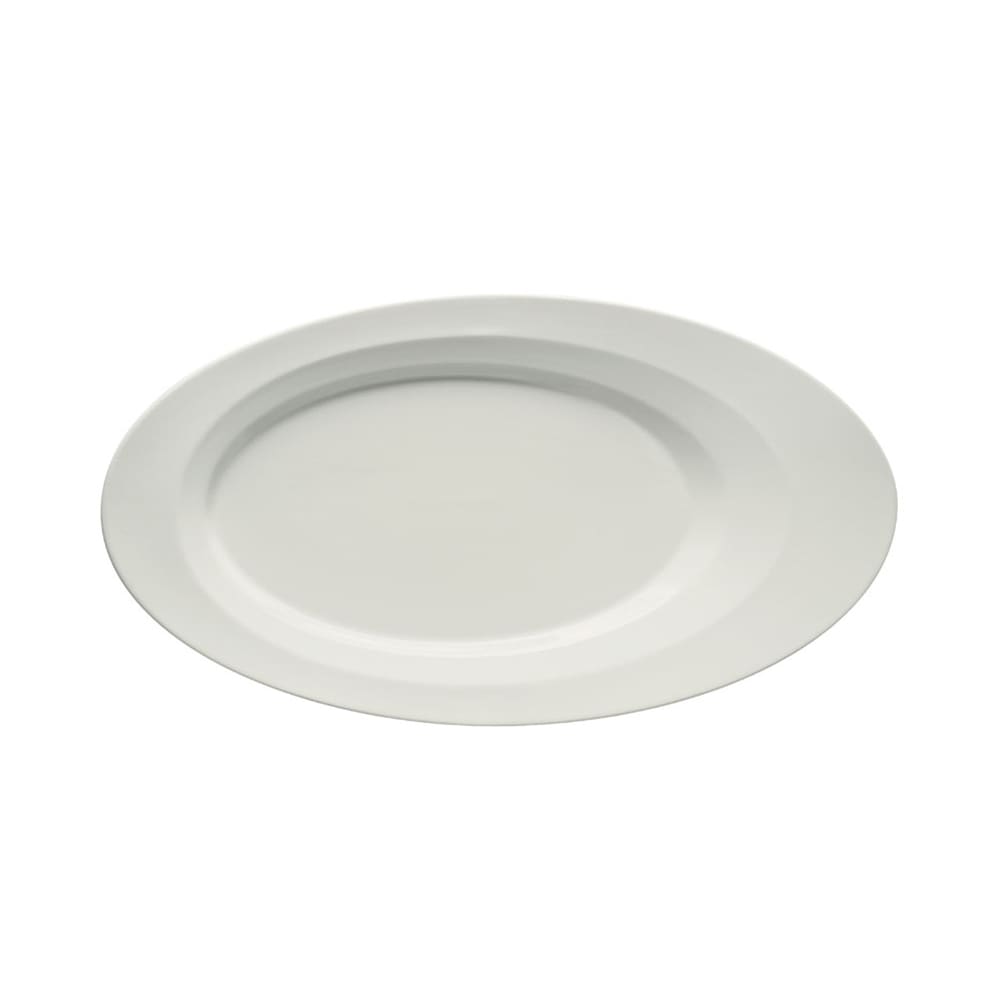 024-9122636 14" x 7-1/2" Oval Allure Platter - Porcelain, Bone White