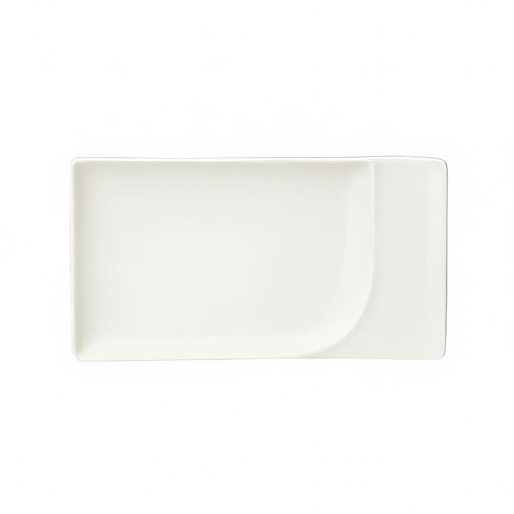 024-9132136 14-1/8" x 6 1/4" Rectangular Fine Dining Platter - Porcelain, Continental W...