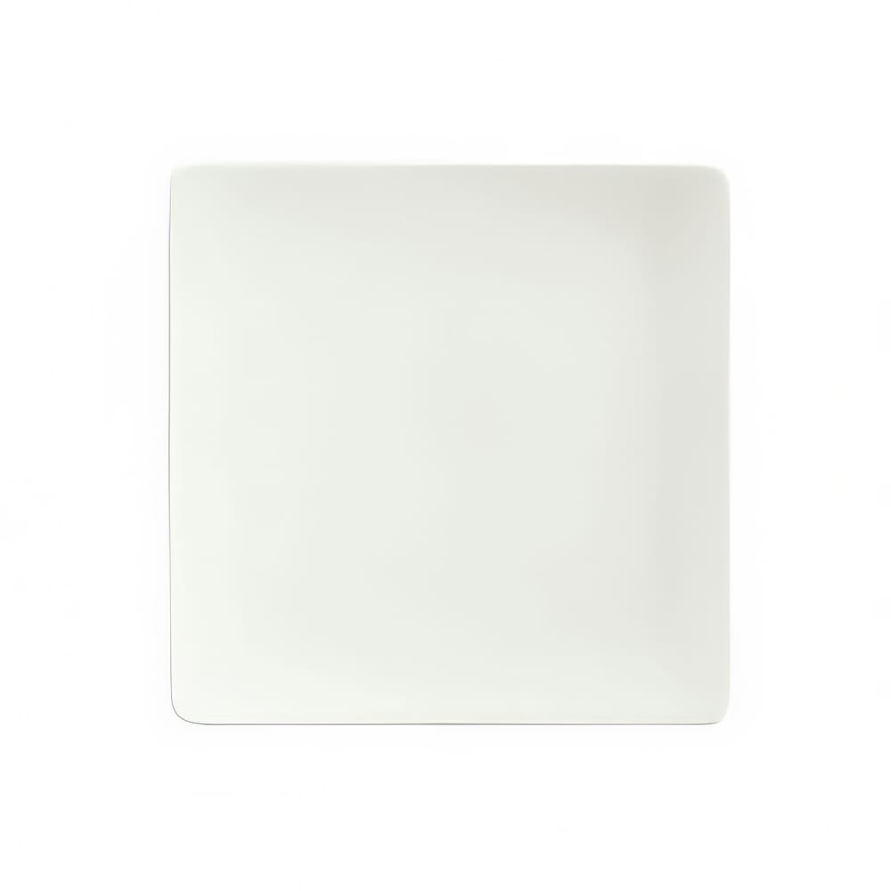 024-9131527 10 5/8" Square Porcelain Plate - Fine Dining Pattern, White