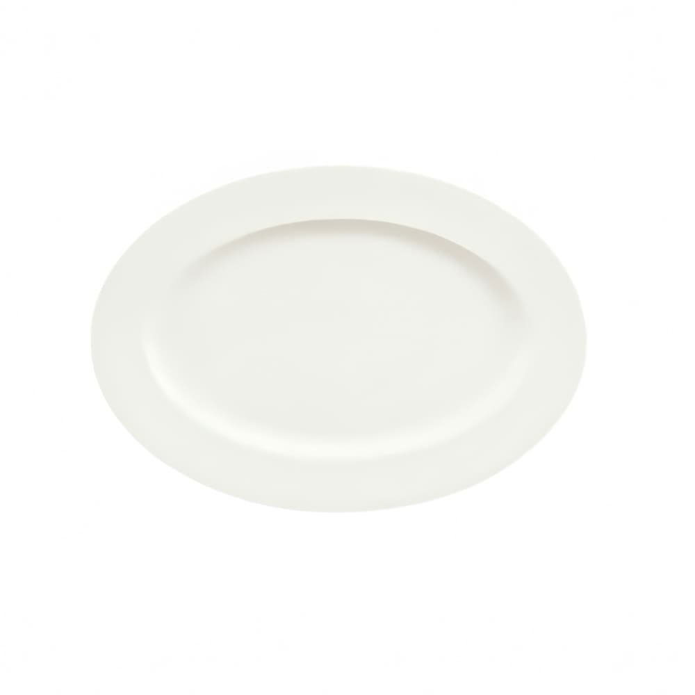 024-9132036 14-3/8" x 10" Oval Fine Dining Platter - Porcelain, Continental White