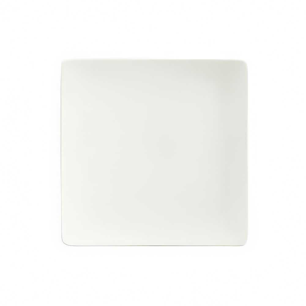 024-9131524 9 1/4" Square Porcelain Plate - Fine Dining Pattern, White