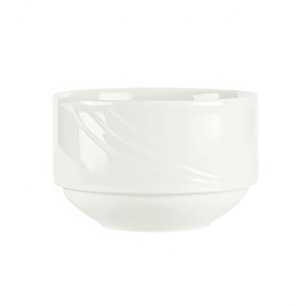 024-9186528 9 1/2 oz Round Porcelain Bouillon - Donna Pattern, White
