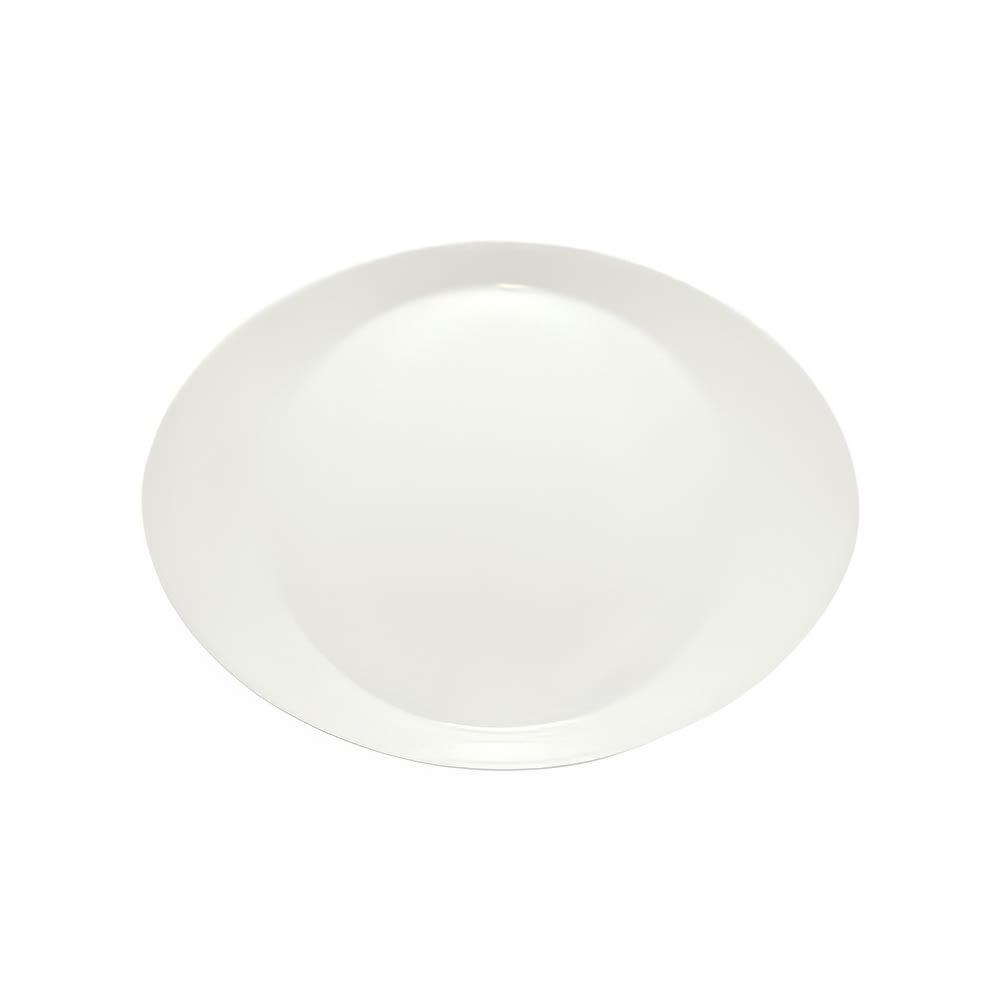 024-9351231 12 1/2" Oval Porcelain Plate - Creative Complements Pattern, White