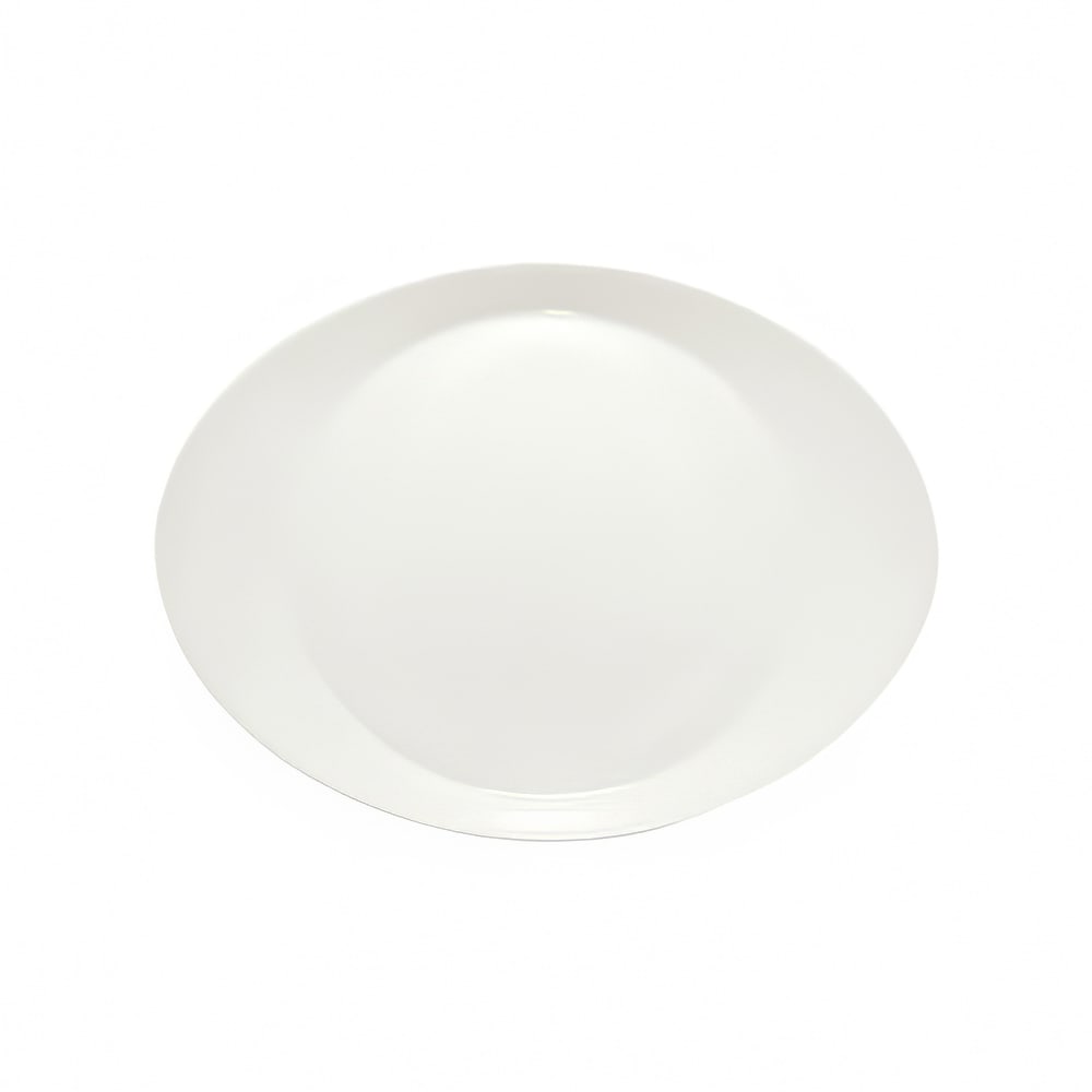 024-9351222 8 3/4" Oval Porcelain Plate - Creative Complements Pattern, White