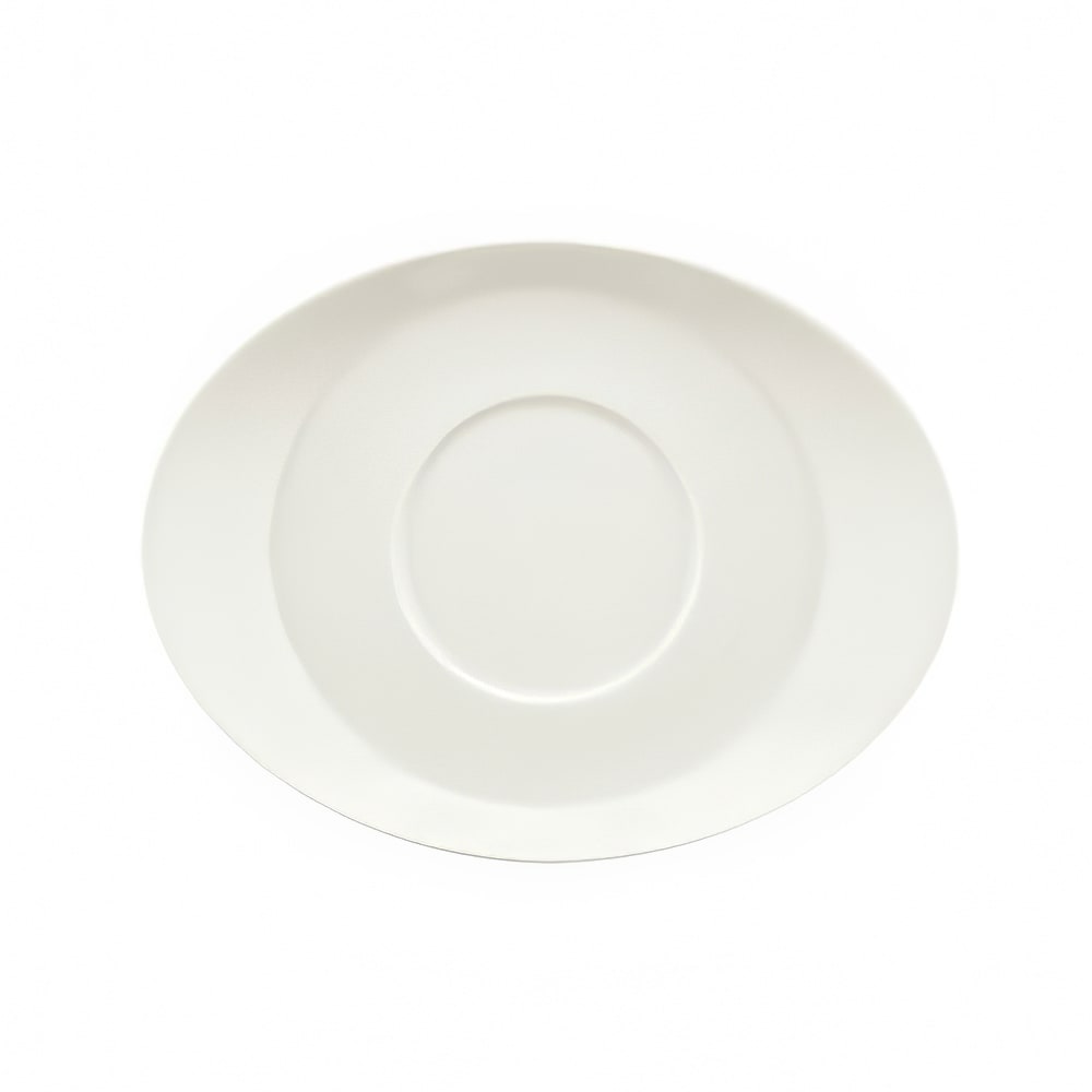 024-9356918 6 7/8" Oval Porcelain Saucer - Creative Complements Pattern, White