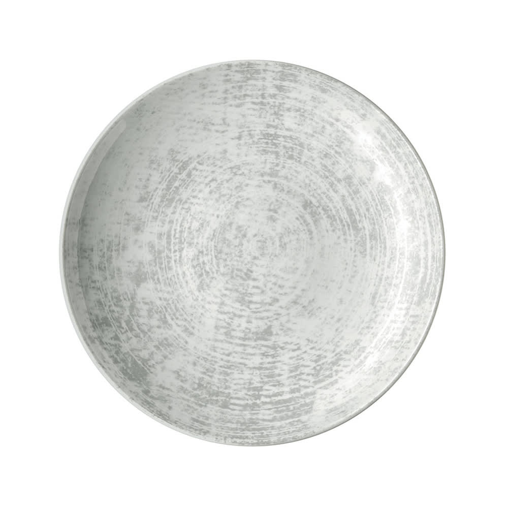 024-933121763070 6 2/3" Round Shabby Chic Plate - Coupe, Porcelain, Structure Gray