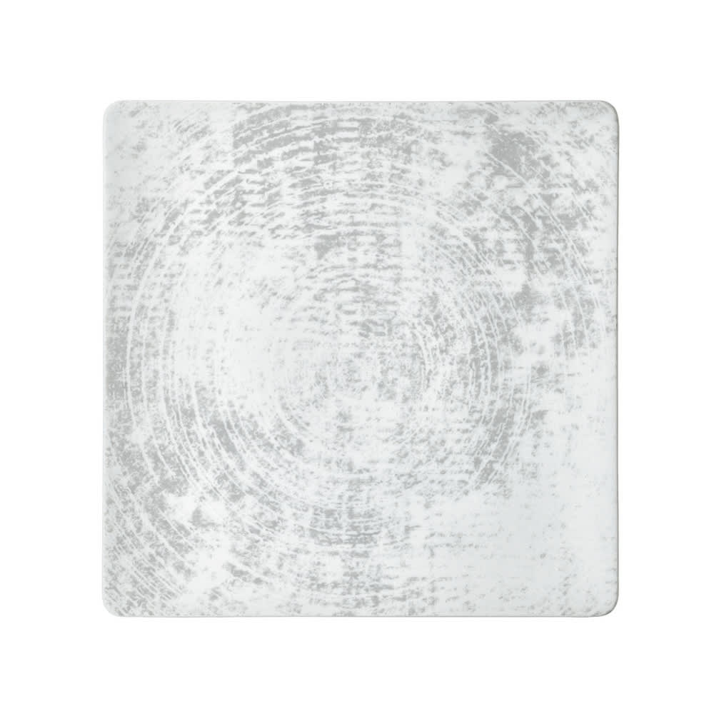 024-913152063070 7 7/8" Square Shabby Chic Plate - Coupe, Porcelain, Structure Gray