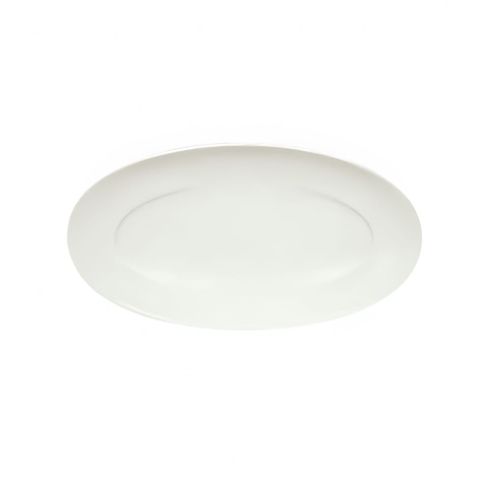 024-9392233 13" x 6-7/8" Oval Grace Platter - Porcelain, Continental White