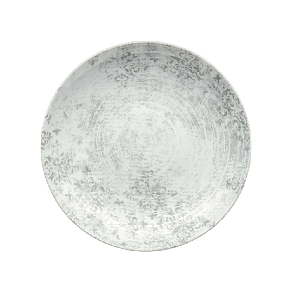 024-902132863071 11" Round Shabby Chic Plate - Coupe, Porcelain, Structure Gray