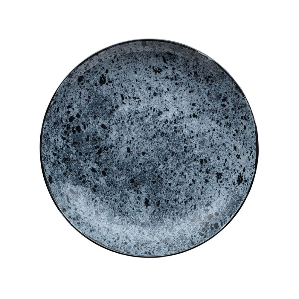 024-902132863076 11" Round Shabby Chic Plate - Coupe, Porcelain, Blue Stone