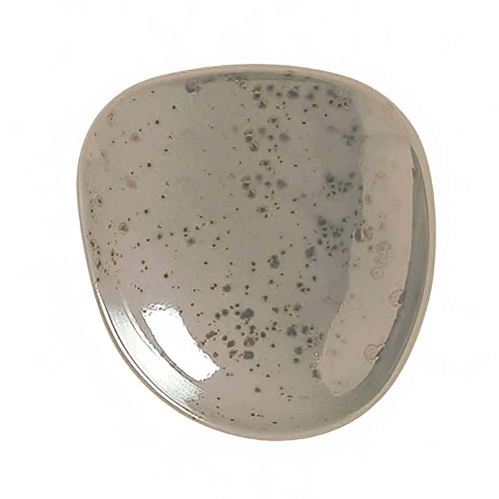 024-938570963043 3 1/2" Round Plate - Porcelain, Pottery Unique, Light Gray