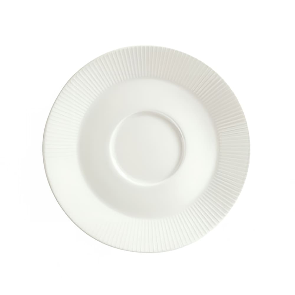 024-940691862987 6 1/4" Round Porcelain Saucer - Connect Radial Pattern, White