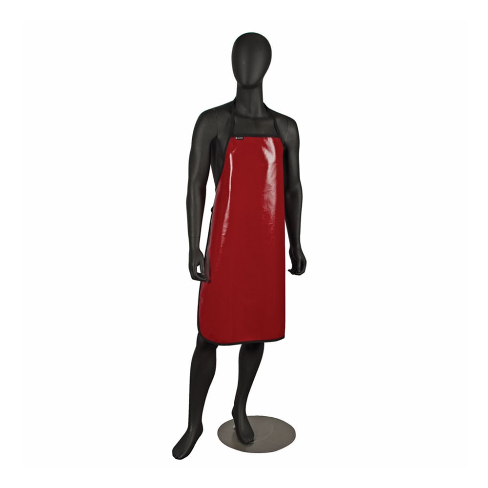 094-EZKAPR EZ-Kleen™ Poly-Cotton Dishwashing Apron - 36" x 25 1/2", Red