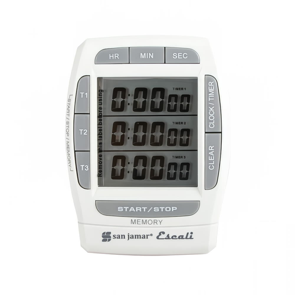 San Jamar TMDGTE Escali 3 Event Digital Timer w/ Hour, Minute, & Second Timing 3 1/4" x 2 1/4