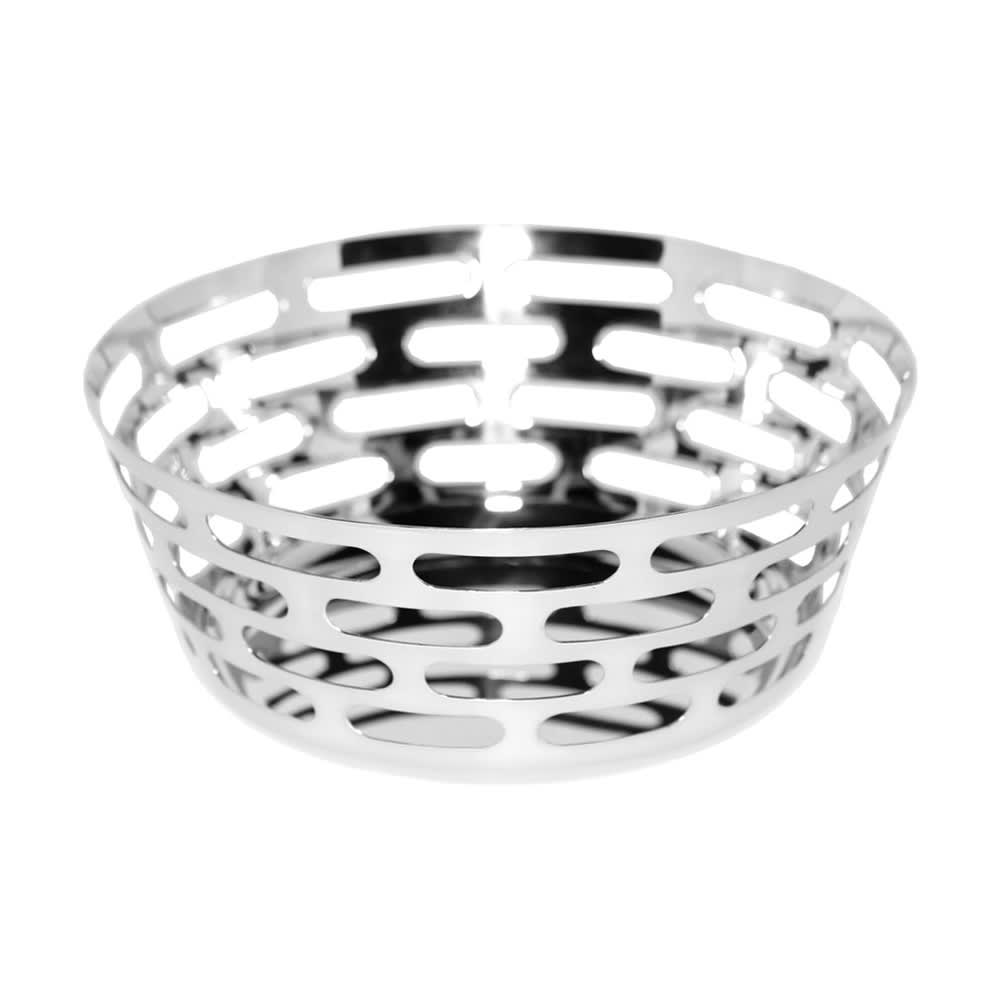 482-SM64 9" Round Bread Basket, Stainless w/ Mirror Finish