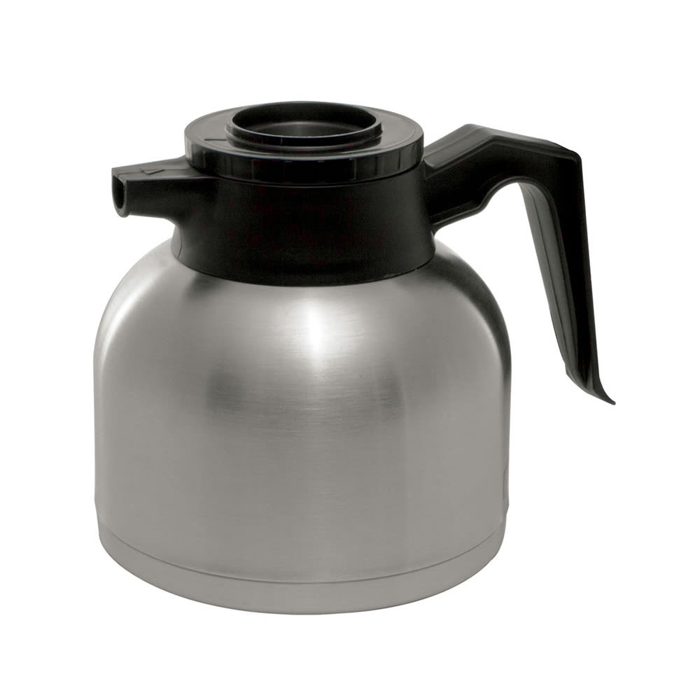 482-SHS19S Low Profile 1 9/10 liter Brew & Pour Server w/ Black Lid, Stainless