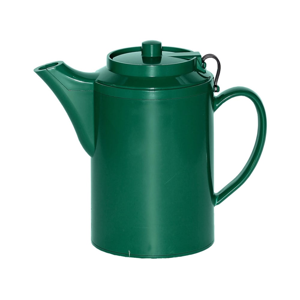 482-TST612FG 16 oz Dripless Teapot w/ Tether, Baffled Spout, Forest Green