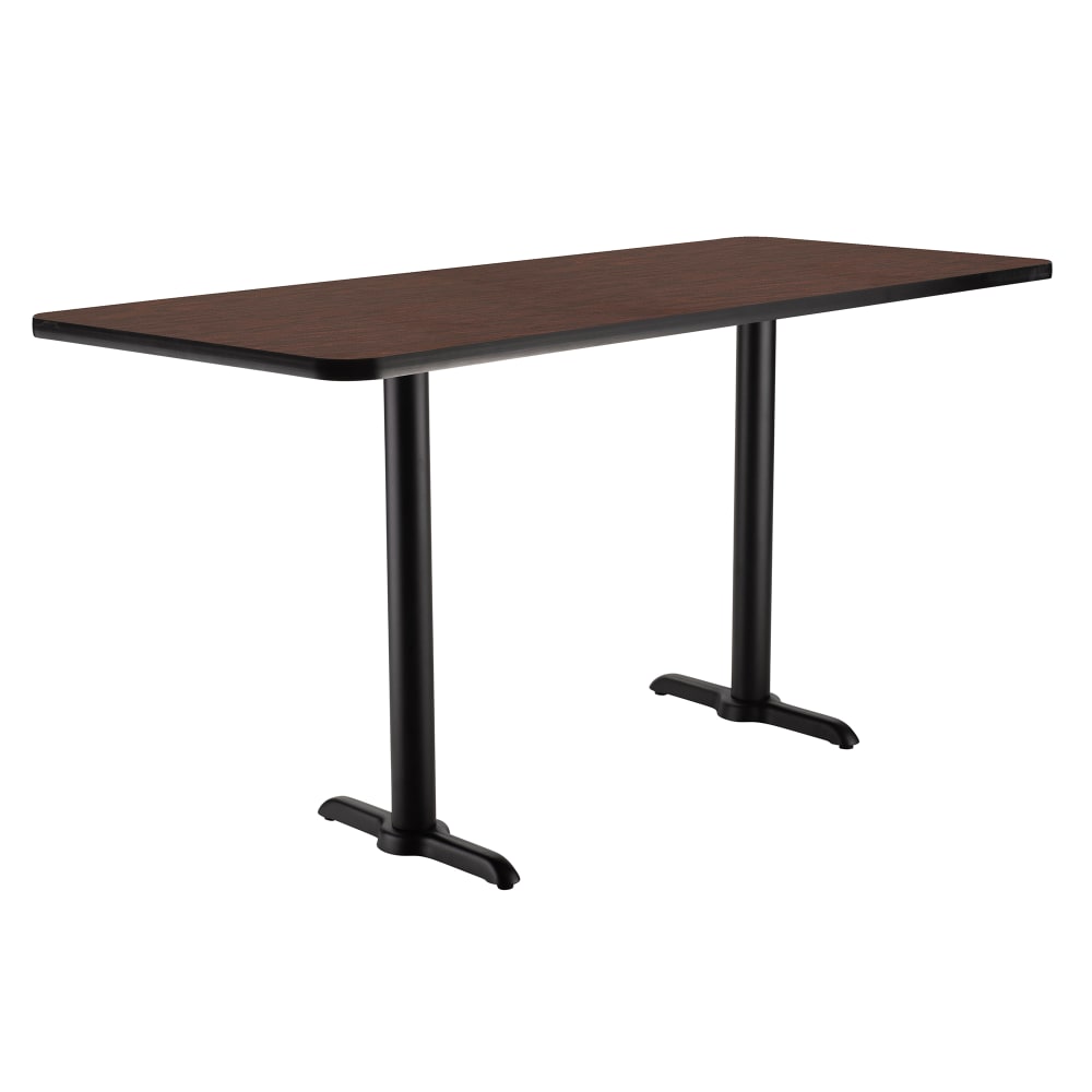 955-CT23042TCMY Rectangular Counter Height Table - 42" x 30", Mahogany Laminate Top, Bl...