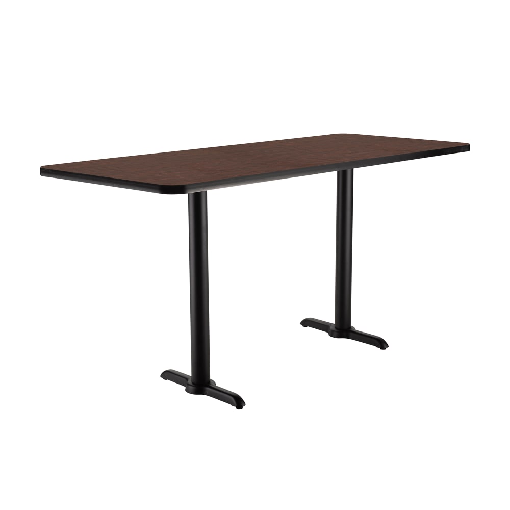 955-CT23048TCMY Rectangular Counter Height Table - 48" x 30", Mahogany Laminate Top, Bl...