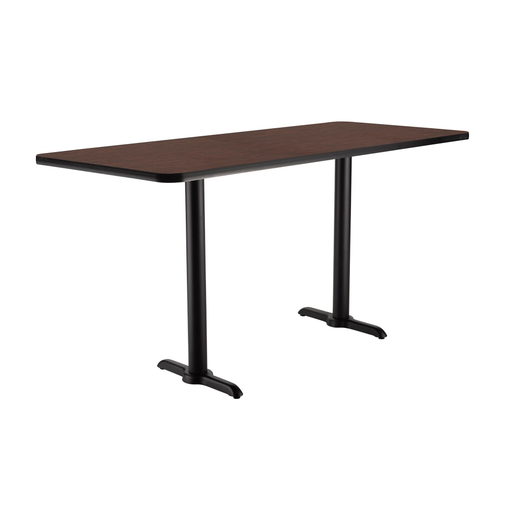 955-CT22442TCMY Rectangular Counter Height Table - 42" x 24", Mahogany Laminate Top, Bl...