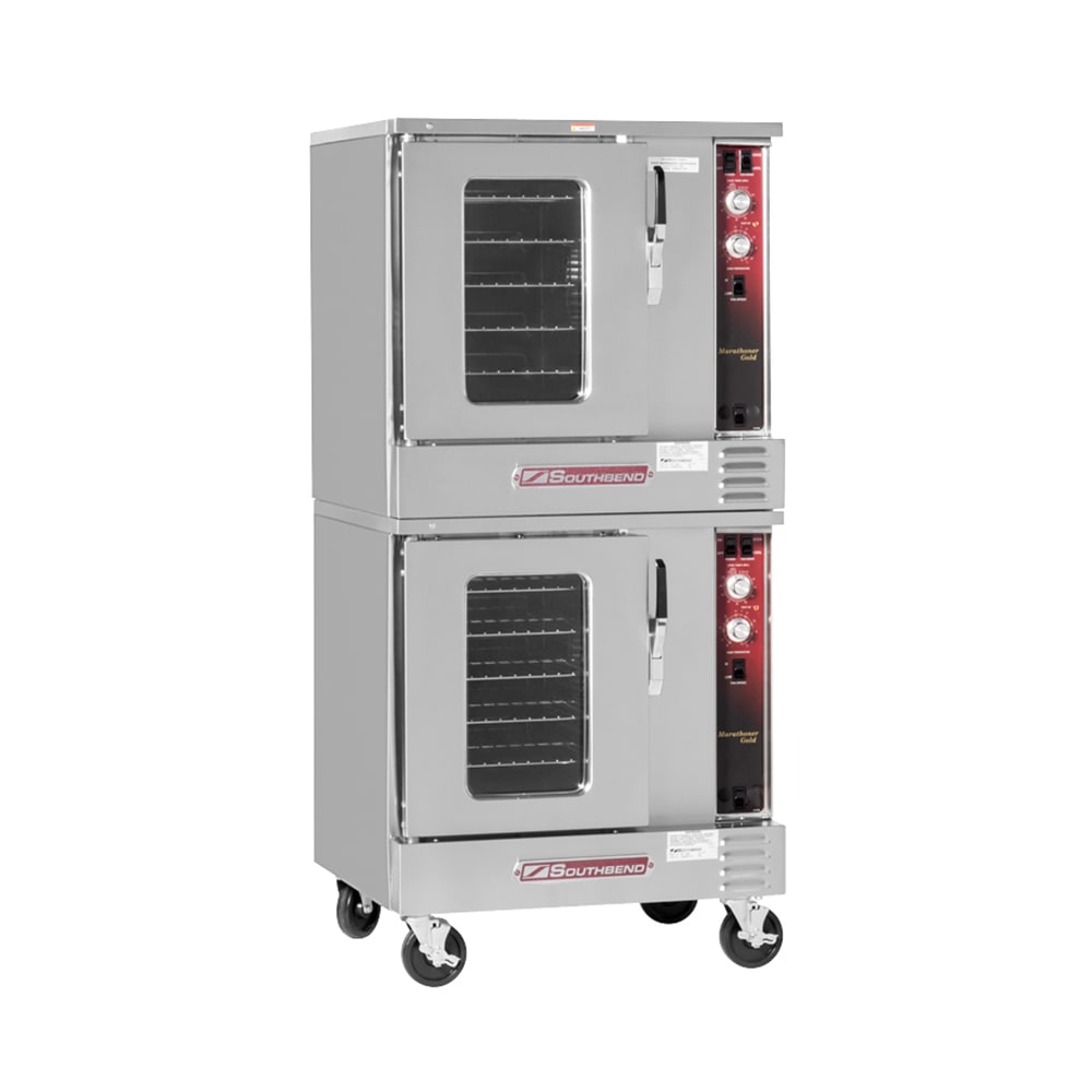 348-GH20SCNG MarathonerGold Double Half Size Natural Gas Convection Oven - 60,000 BTU