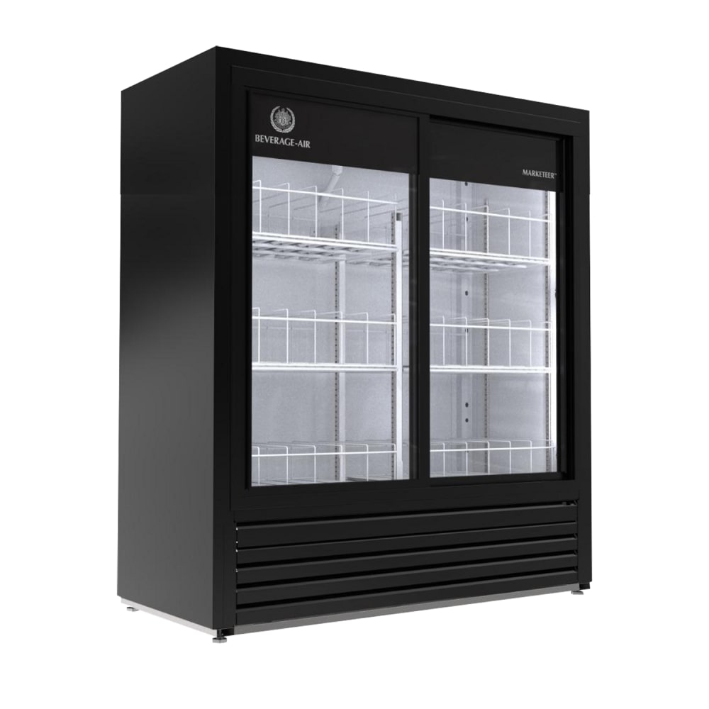 118-MT41541SDB 47 1/4" Marketeer™ Two Section Glass Door Merchandiser - (2) Sliding Doors, B...