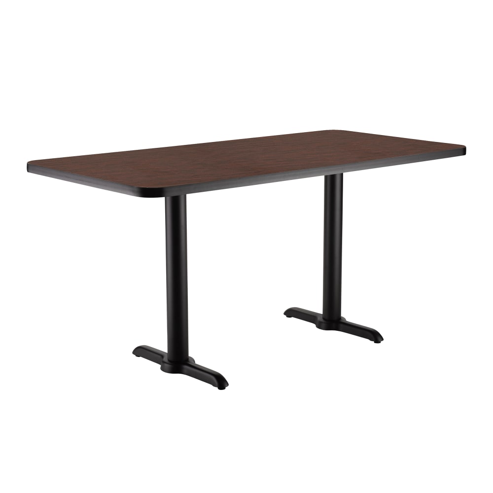 955-CT23042TDMY Rectangular Dining Height Table - 42" x 30", Mahogany Laminate Top, Bla...