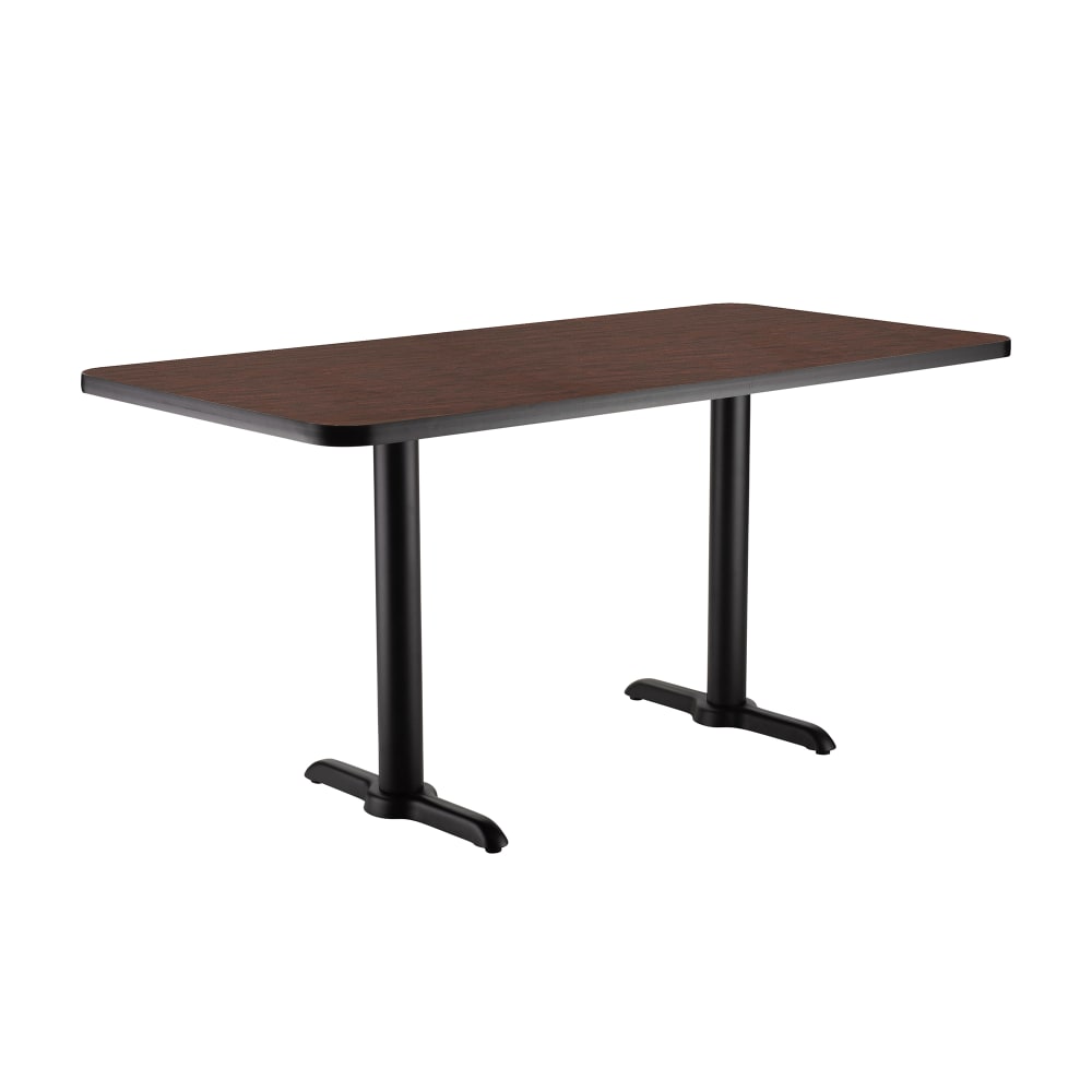 955-CT22448TDMY Rectangular Dining Height Table - 48" x 24", Mahogany Laminate Top, Bla...