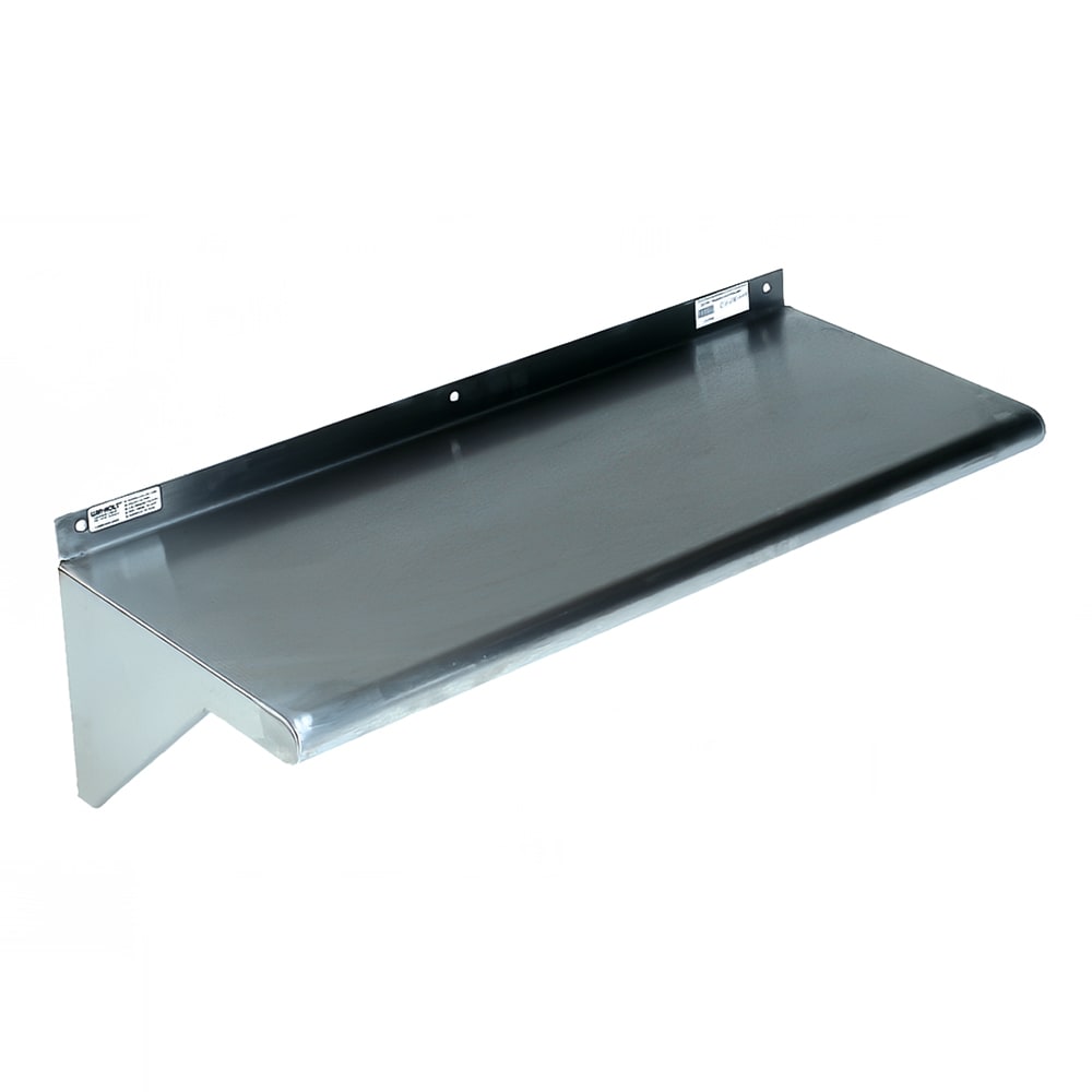 145-SSWMS123 Solid Wall Mounted Shelf, 36"W x 12"D, Stainless