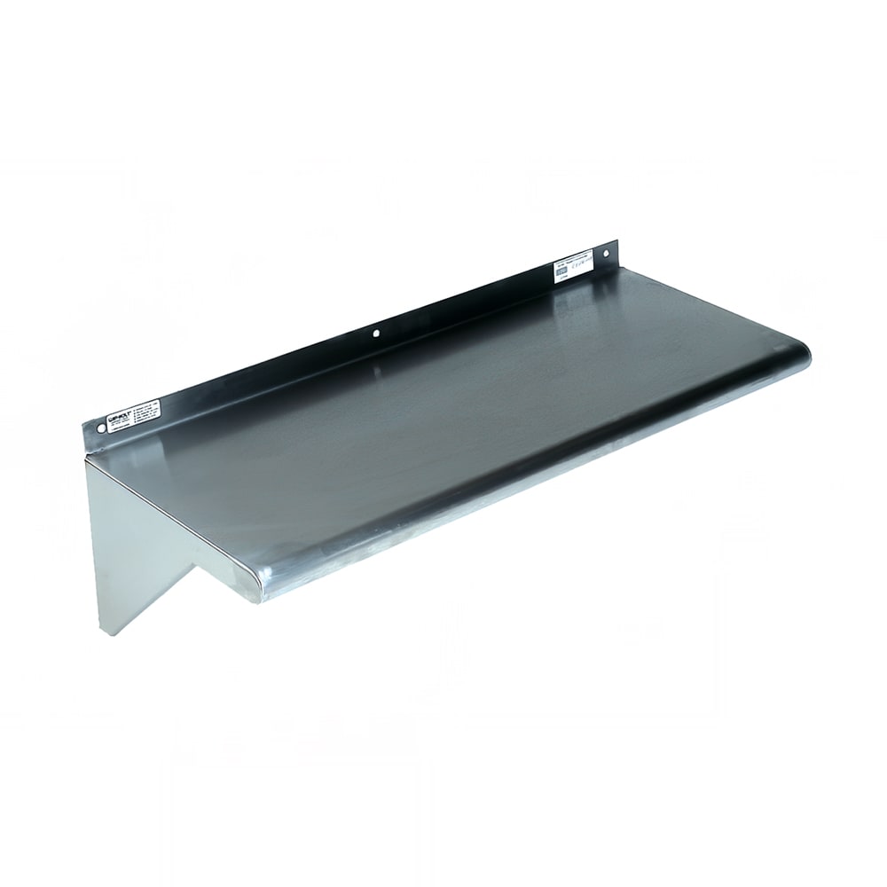 145-SSWMS125 Solid Wall Mounted Shelf, 60"W x 12"D, Stainless