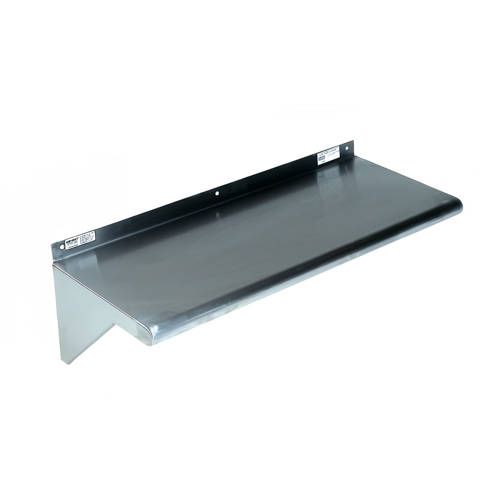 145-SSWMS124KD Solid Wall Mounted Shelf, 48"W x 12"D, Stainless
