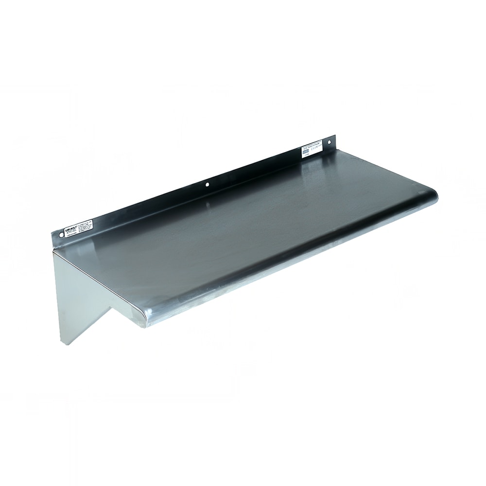 145-SSWMS156 Fabricated Wall Mounted Shelf, 72"W x 15"D, Stainless Steel