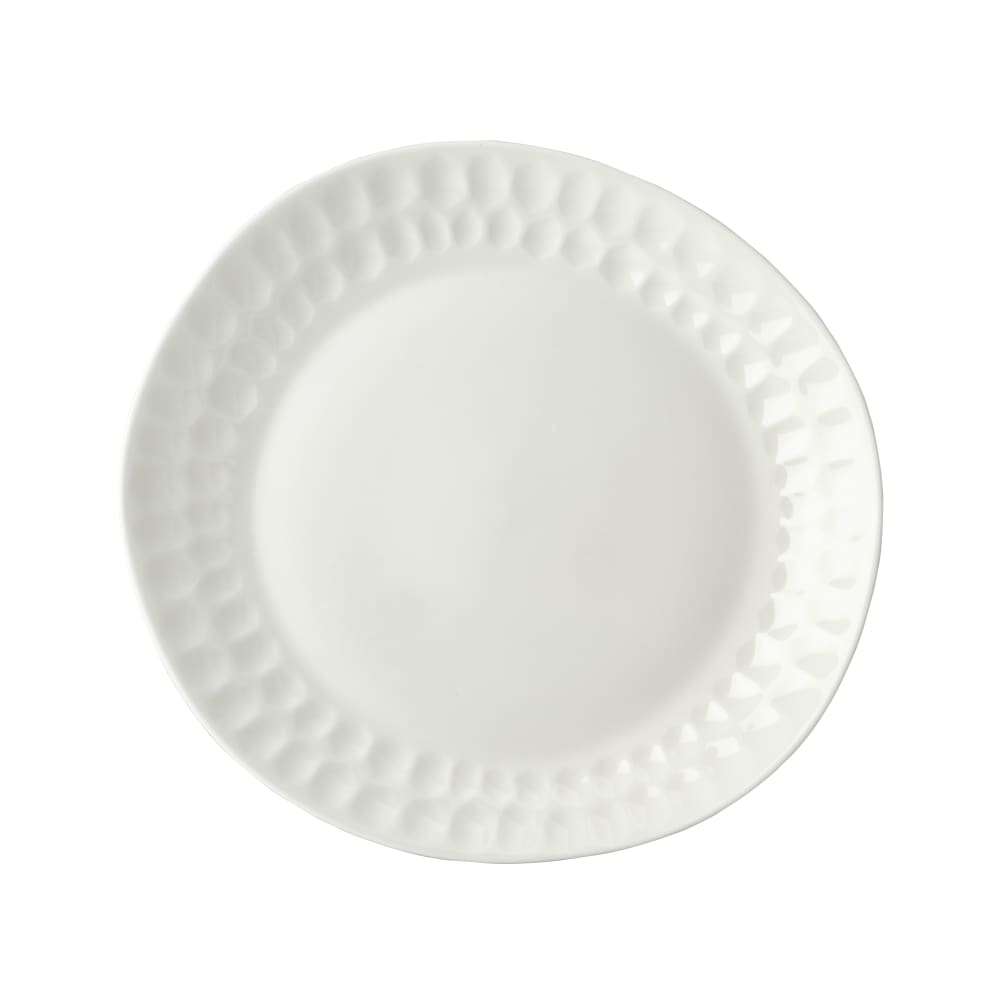106-5316683 Irregular Malet Plate - 10 3/10" x 9 7/10", Vegan Bone China, White