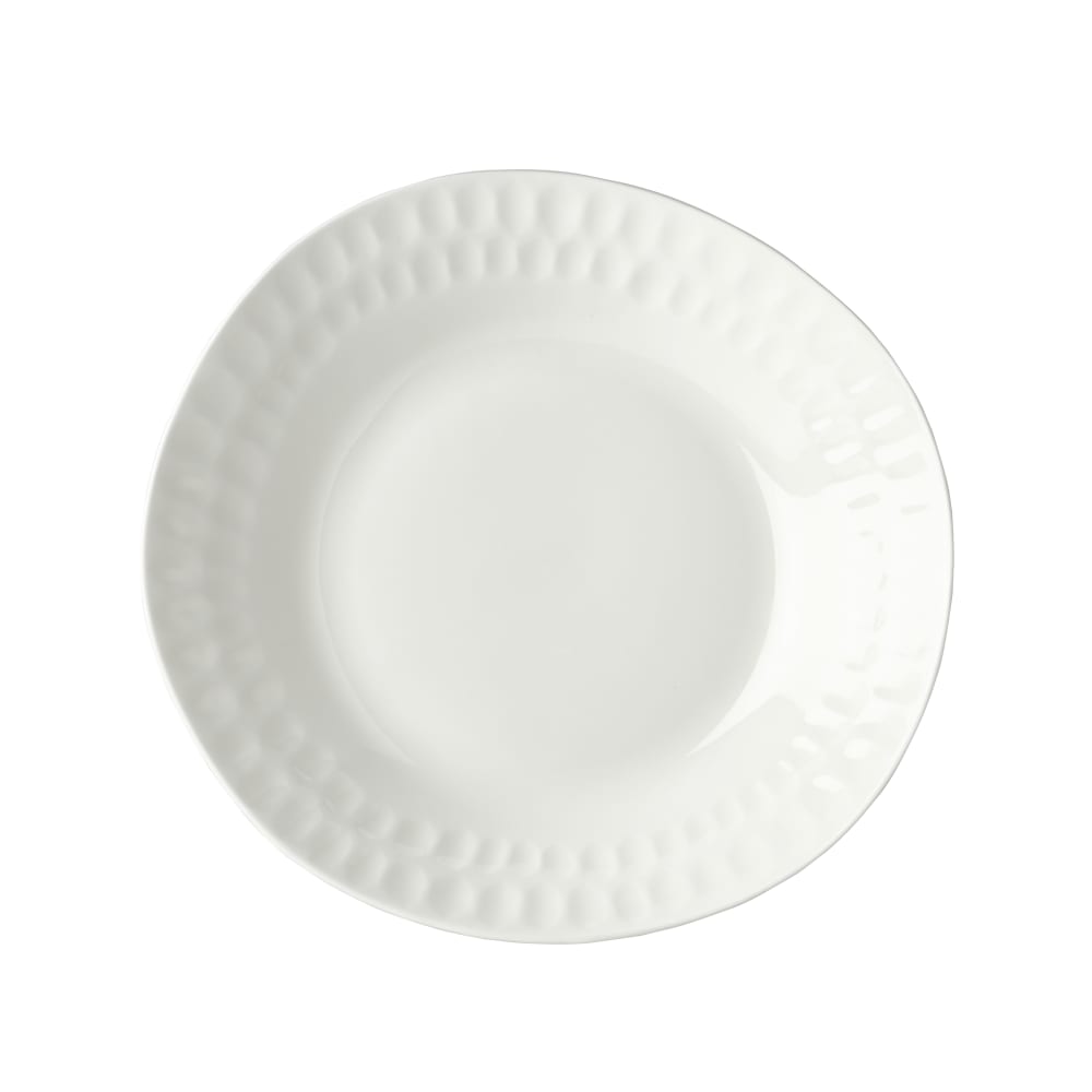 106-5316685 Irregular Malet Deep Plate - 9 4/5" x 9 3/10", Vegan Bone China, White