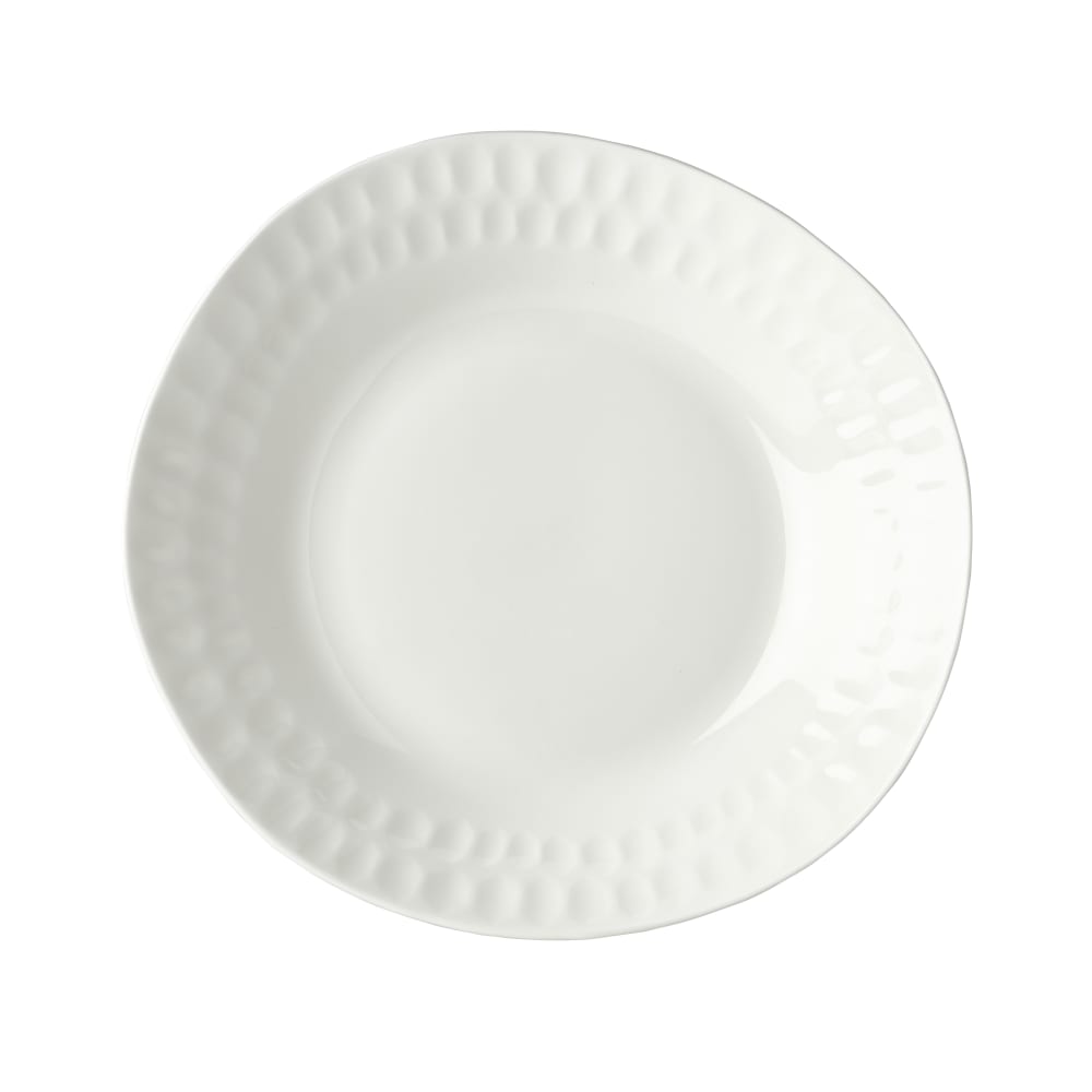 106-5316686 Irregular Malet Deep Plate - 11 1/5" x 10 7/10", Vegan Bone China, White