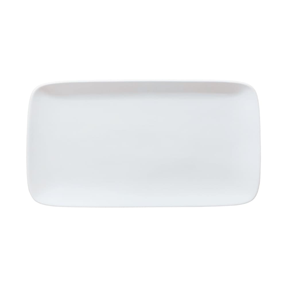 106-5321086 12 4/5" x 6" Rectangular Malet Platter - Vegan Bone China, White