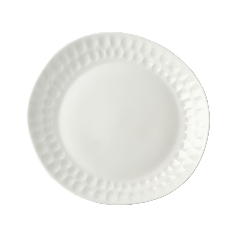 106-5316684 Irregular Malet Plate - 11 3/10" x 10 7/10", Vegan Bone China, White