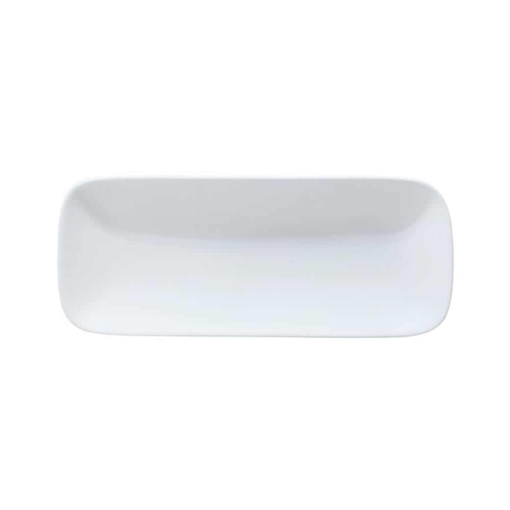 106-5321092 11 1/2" x 4 2/3" Rectangular Malet Platter - Vegan Bone China, White