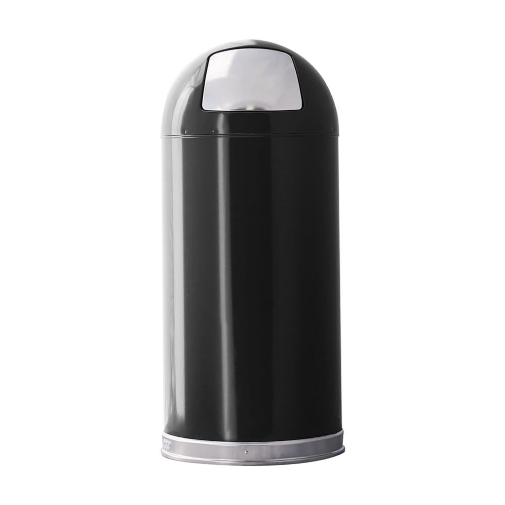 125-15DTBK 15 gal Indoor Decorative Trash Can - Metal, Black