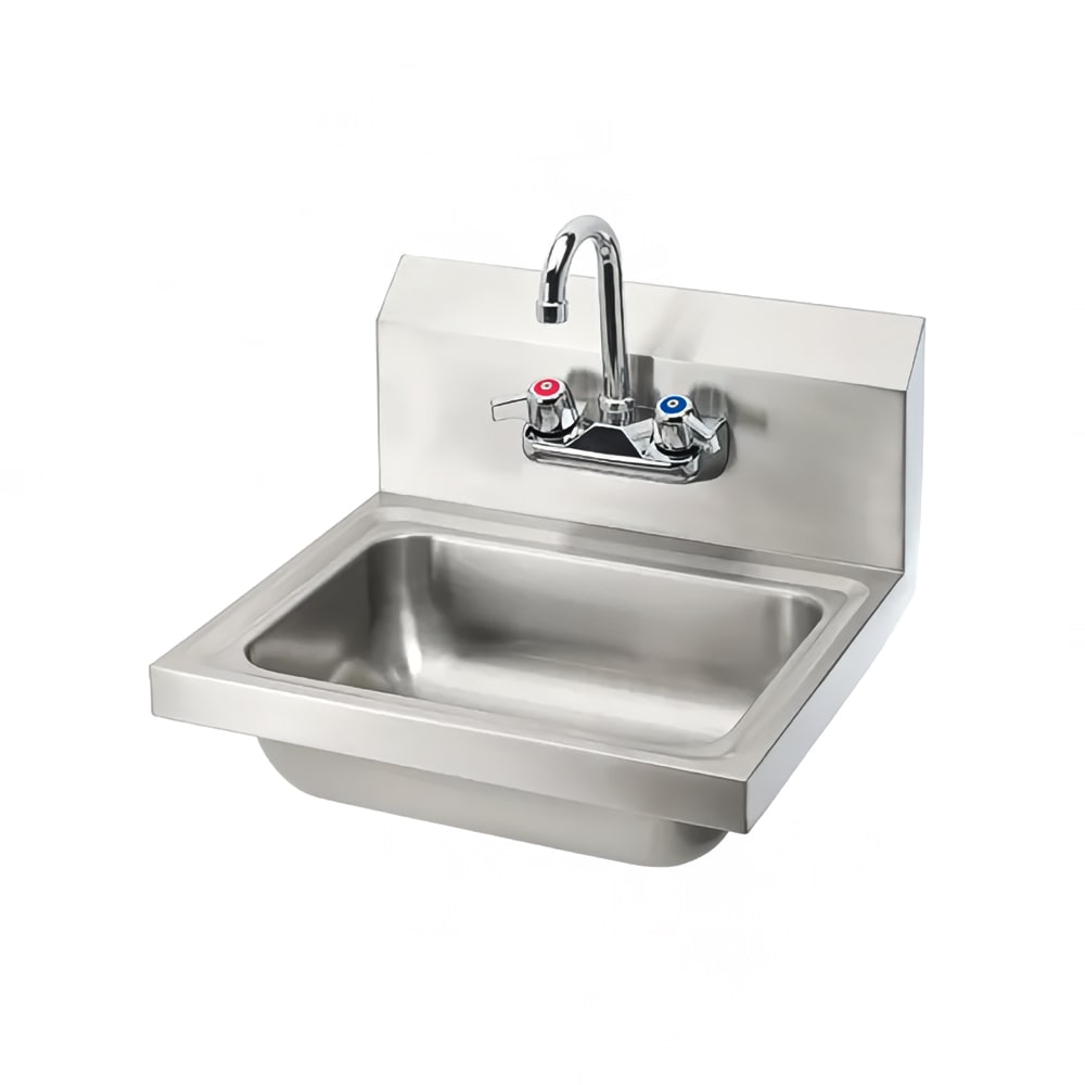 079-BKHSW1410PG Wall Mount Commercial Hand Sink w/ 13 3/4"L x 9 7/8"W x 5 3/8"D Bo...