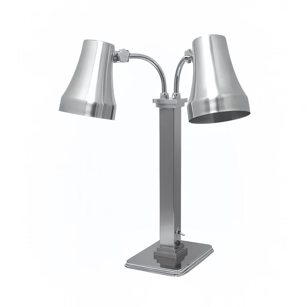 315-27925 2 Bulb Heat Lamp w/ Fixed Arms, Stainless, 110/120v