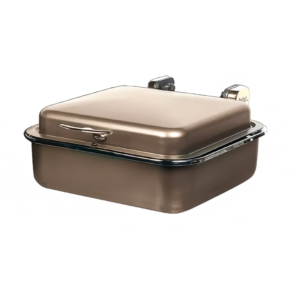 315-2384597 6 qt Rectangular Induction Chafer - Solid Top, Bronze w/ Gold Accents