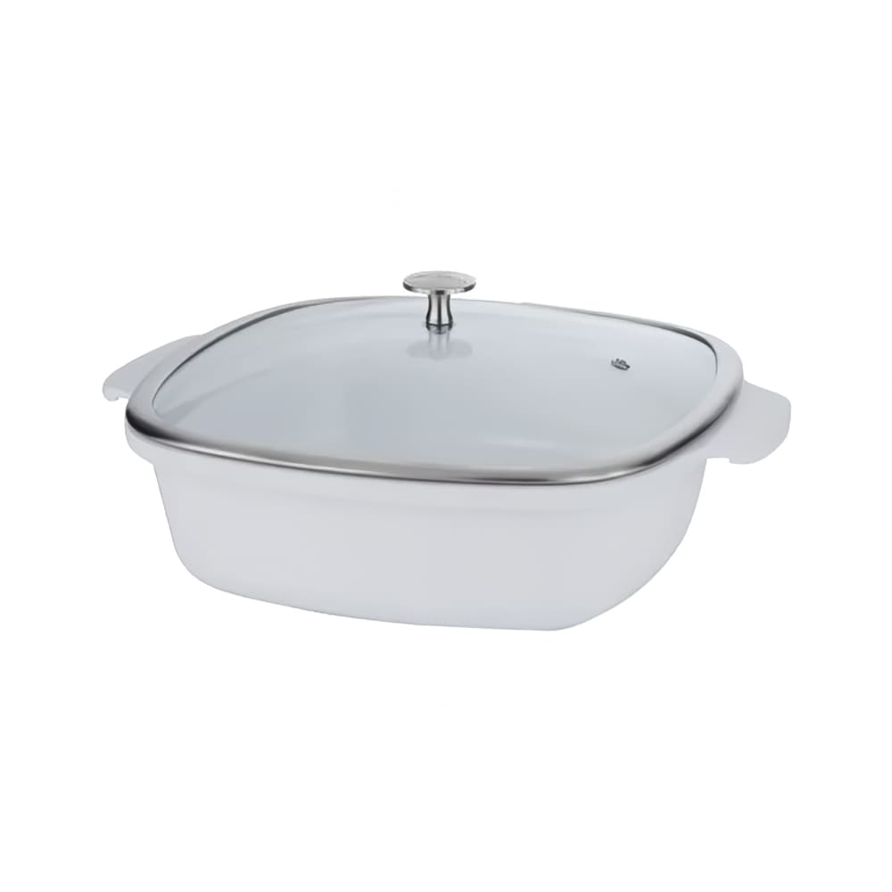 315-8268228 4 qt Casserole Pan w/ Cover - Induction Ready, Aluminum/Ceramic, White