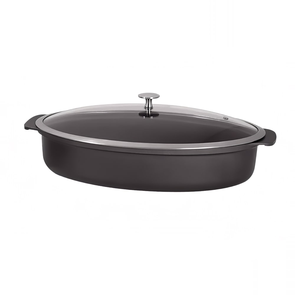 315-8270838 8 qt Oval Roasting Pan w/ Cover - Induction Ready, Aluminum/Ceramic, Titanium