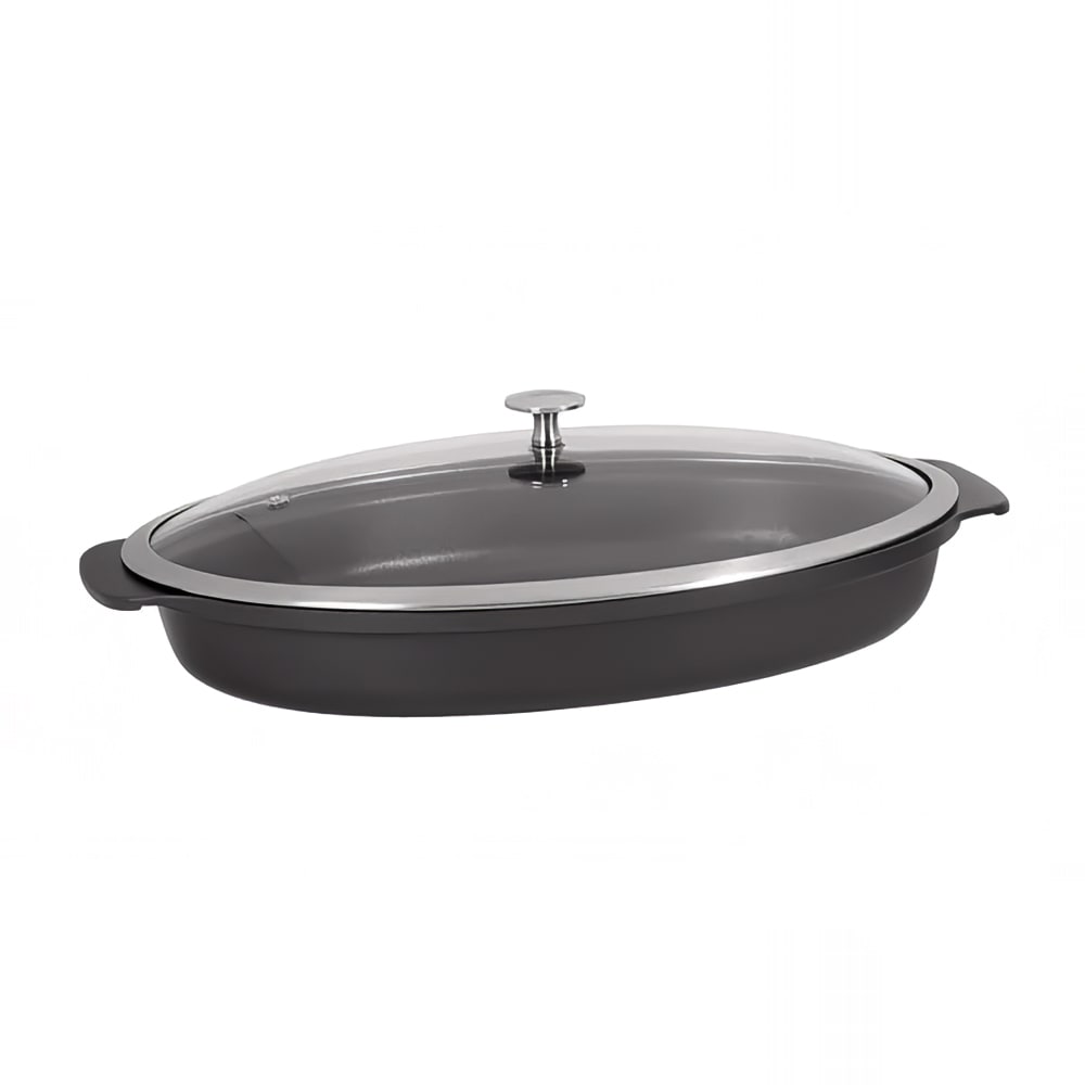315-8265838 3 qt Oval Roasting Pan w/ Cover - Induction Ready, Aluminum/Ceramic, Titanium