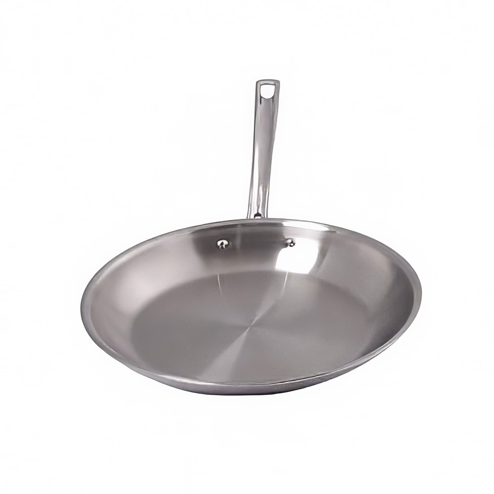 315-81866030 12" Stainless Steel Frying Pan w/ Solid Metal Handle
