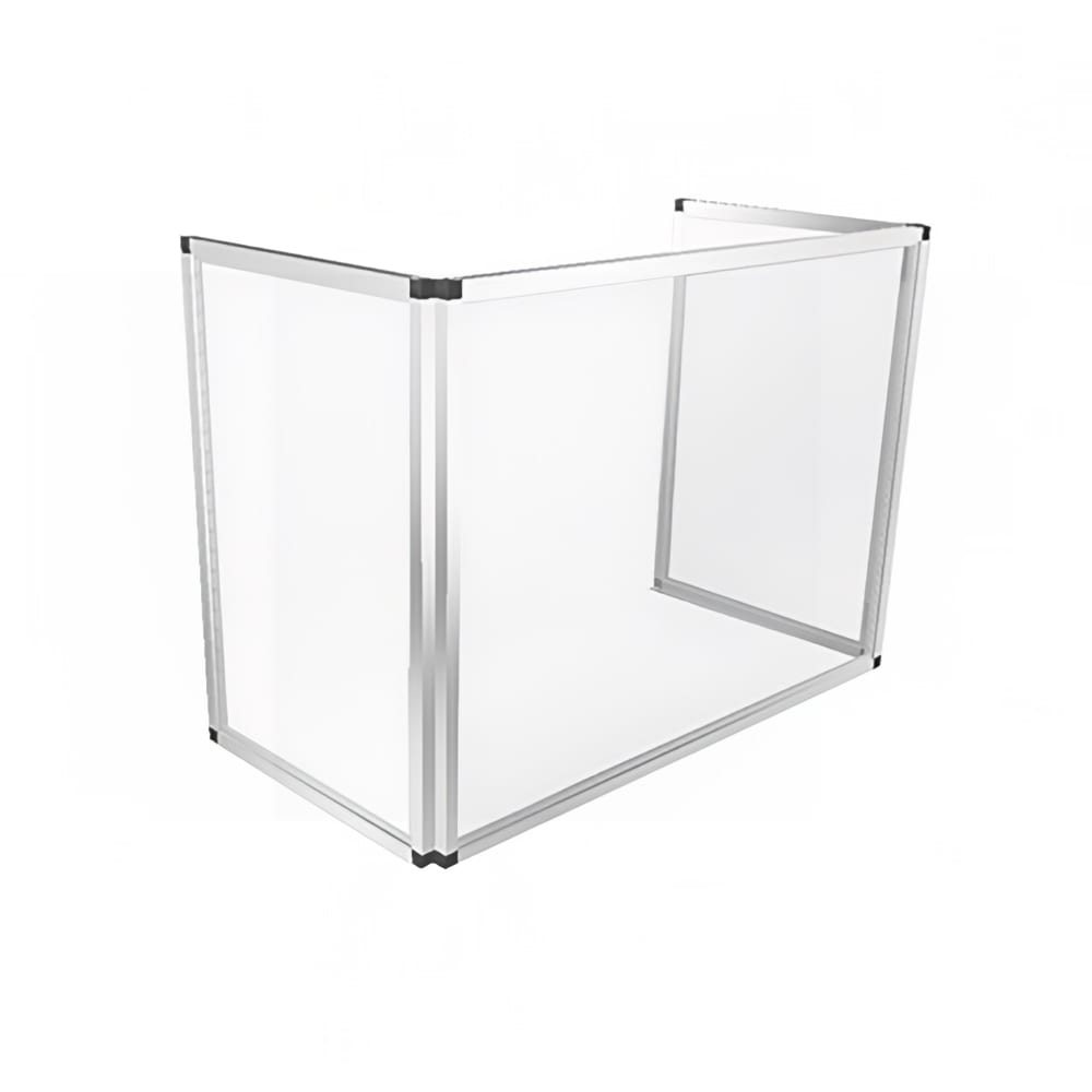 315-MSG3619 3 Sided Folding Sneeze Guard - 36"W x 25"D x 19 1/2"H, Acrylic w/ Alum...